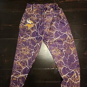 Zubaz Majestic MN Vikings Purple and Gold Leggings